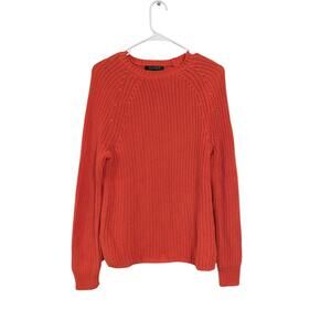 Lauren Ralph Lauren Orange Knit Crewneck Sweater Women's Size Medium